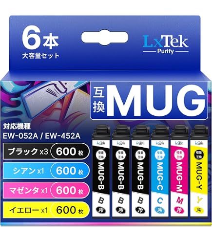 Amazon.co.jp: エプソン EPSON用 MUG-4CL インクカートリッジ4色7本